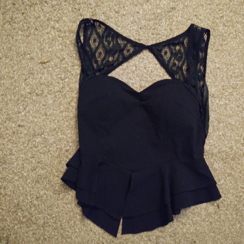Black Strapless Blouse